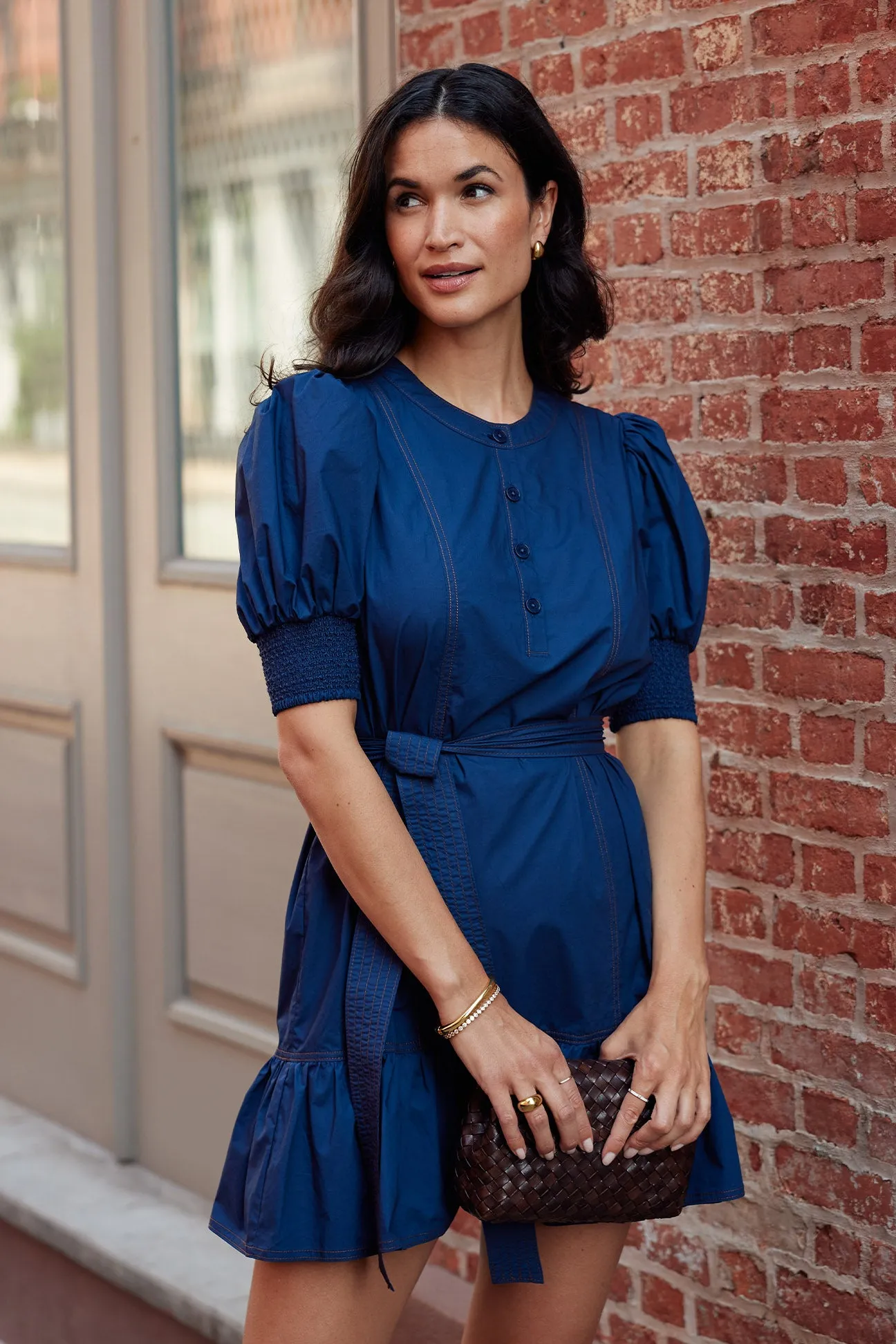 Bonnie Dress-Cotton Poplin-Navy