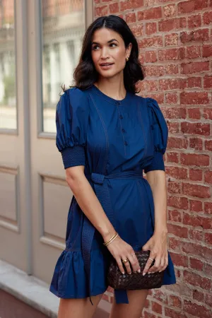 Bonnie Dress-Cotton Poplin-Navy