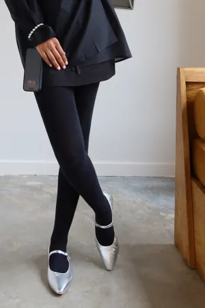 Camila Silver Leather Mary Jane Flat
