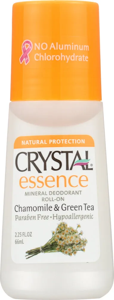 CRYSTAL BODY DEODORANT: Deodorant Roll-On Chamomile & Green Tea, 2.25 oz