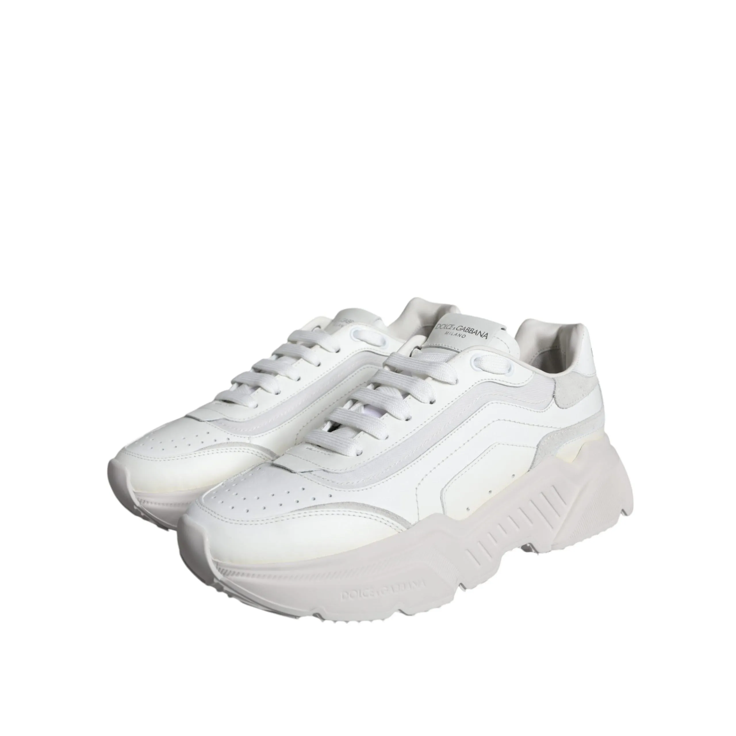 Dolce & Gabbana White DAYMASTER Calf Leather Sneakers Shoes