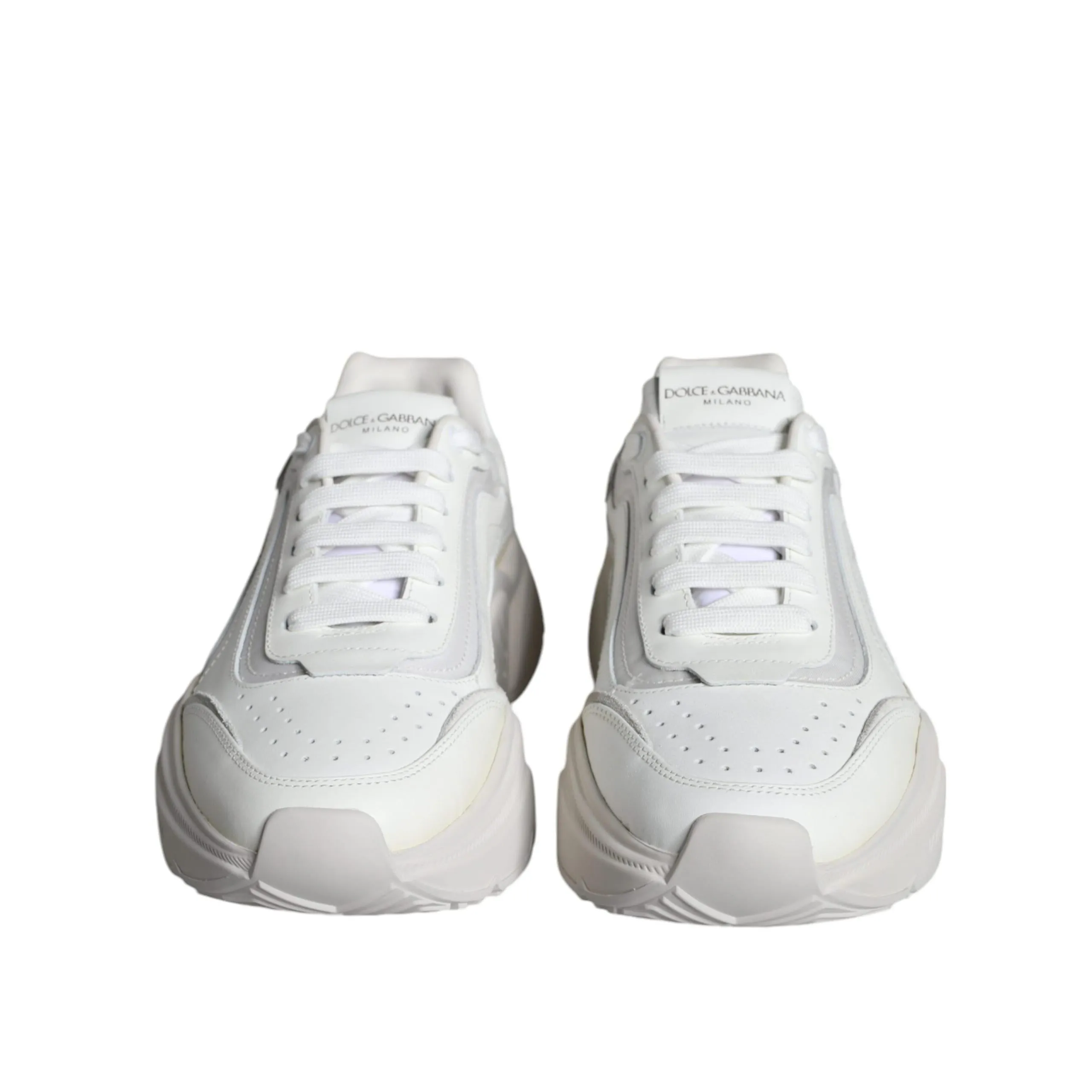 Dolce & Gabbana White DAYMASTER Calf Leather Sneakers Shoes