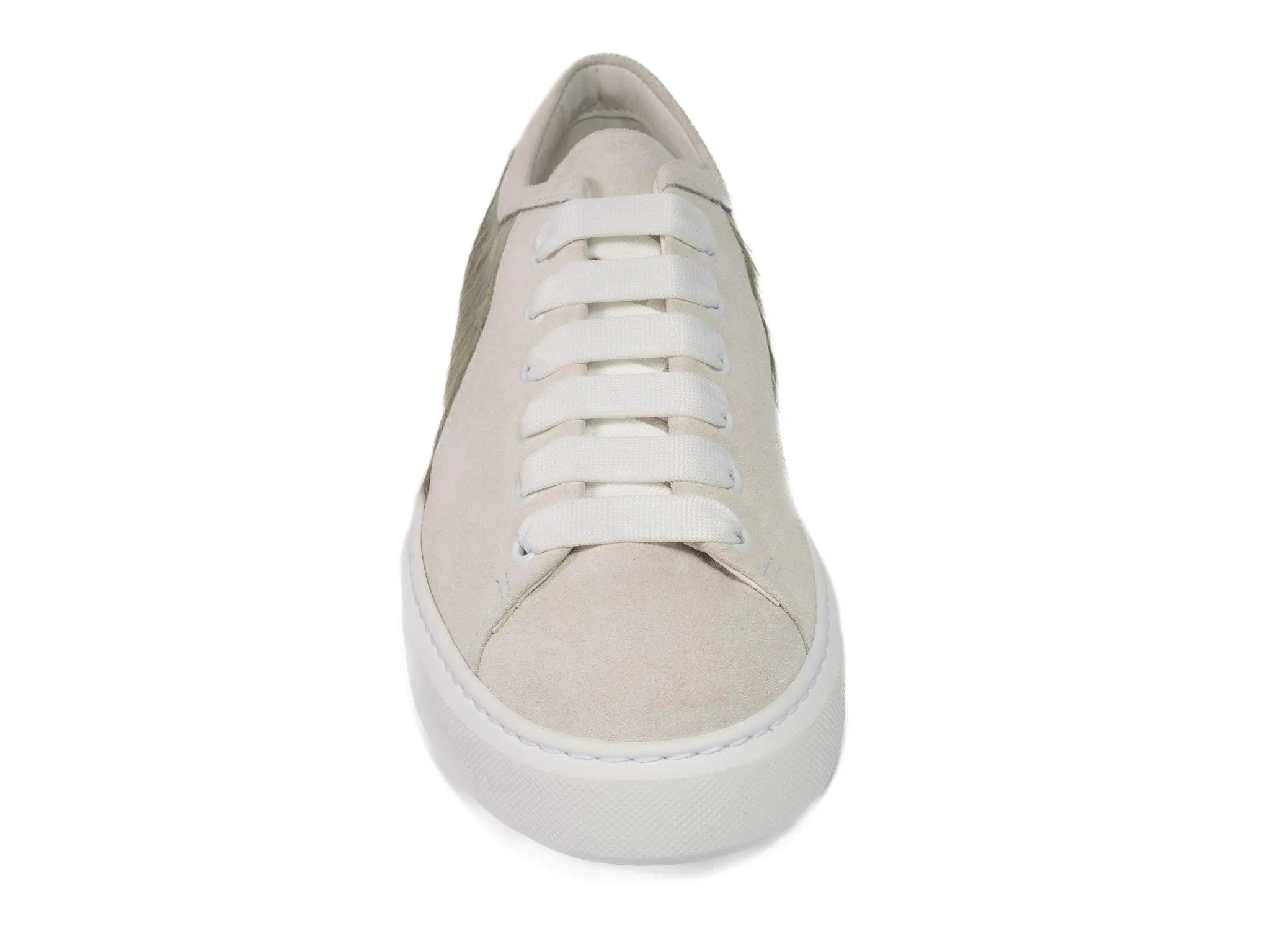 Earth Hair-on-hide Trainer White Suede Leather