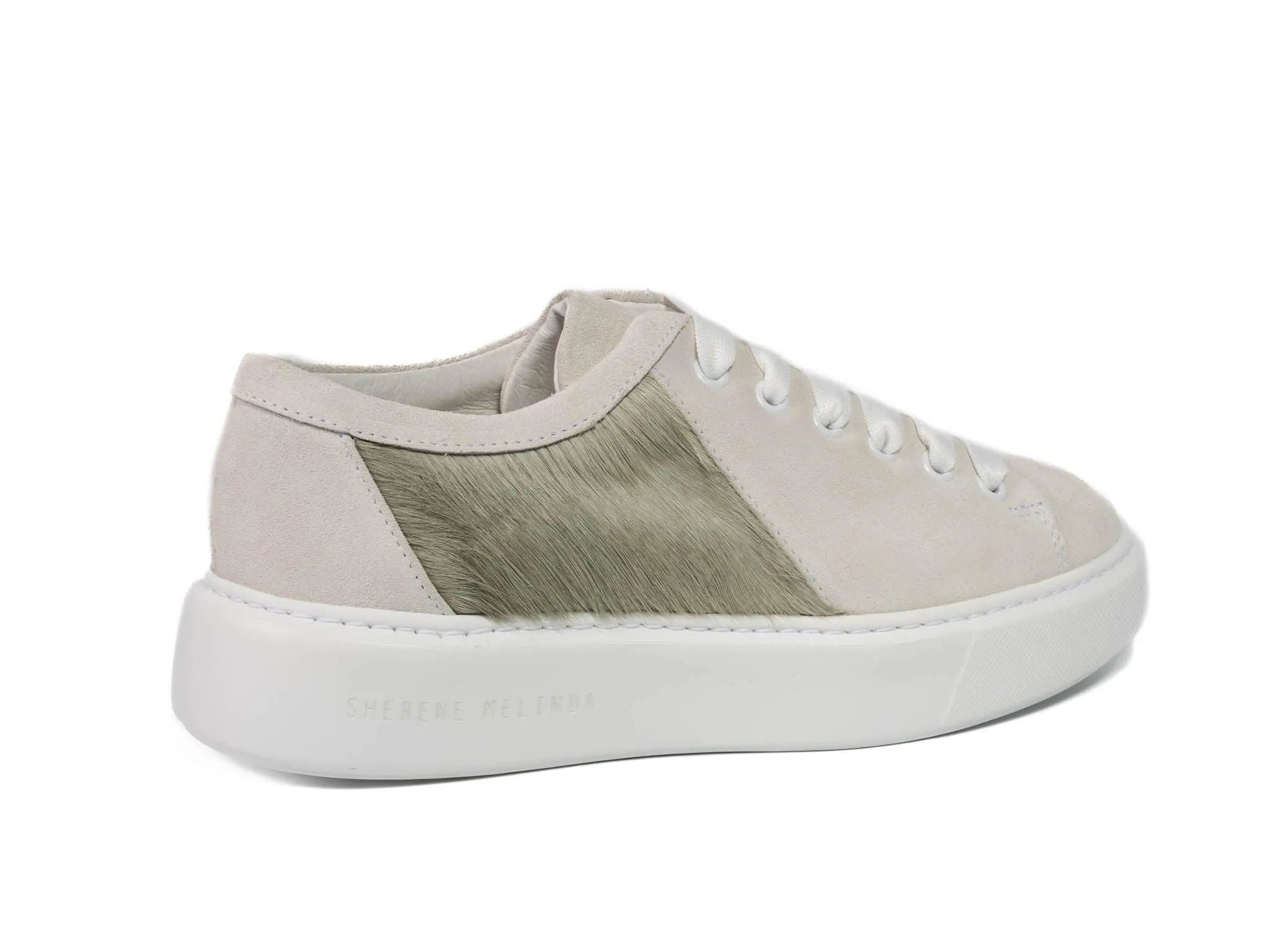 Earth Hair-on-hide Trainer White Suede Leather