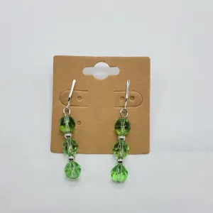 Green Bead Clip On Earrings