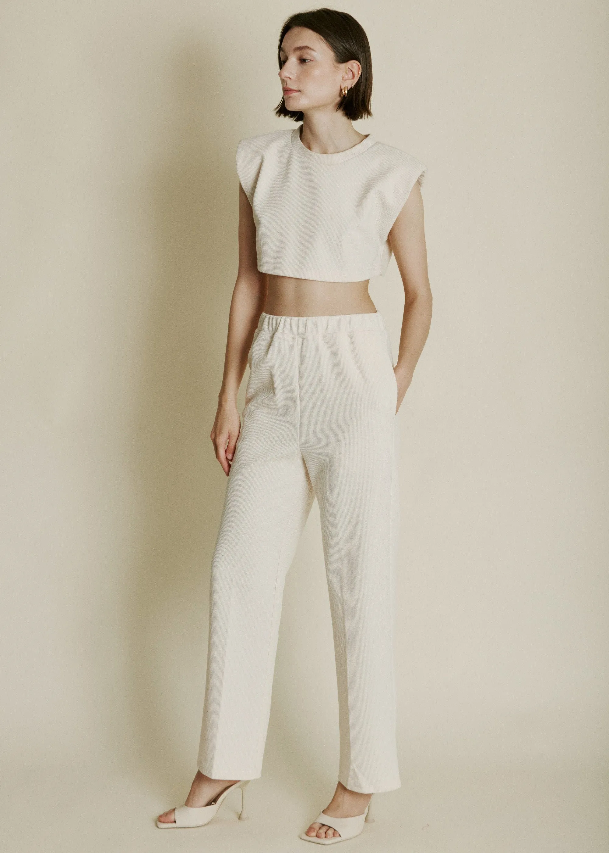 LINNEA WAFFLE KNIT CROPPED TOP