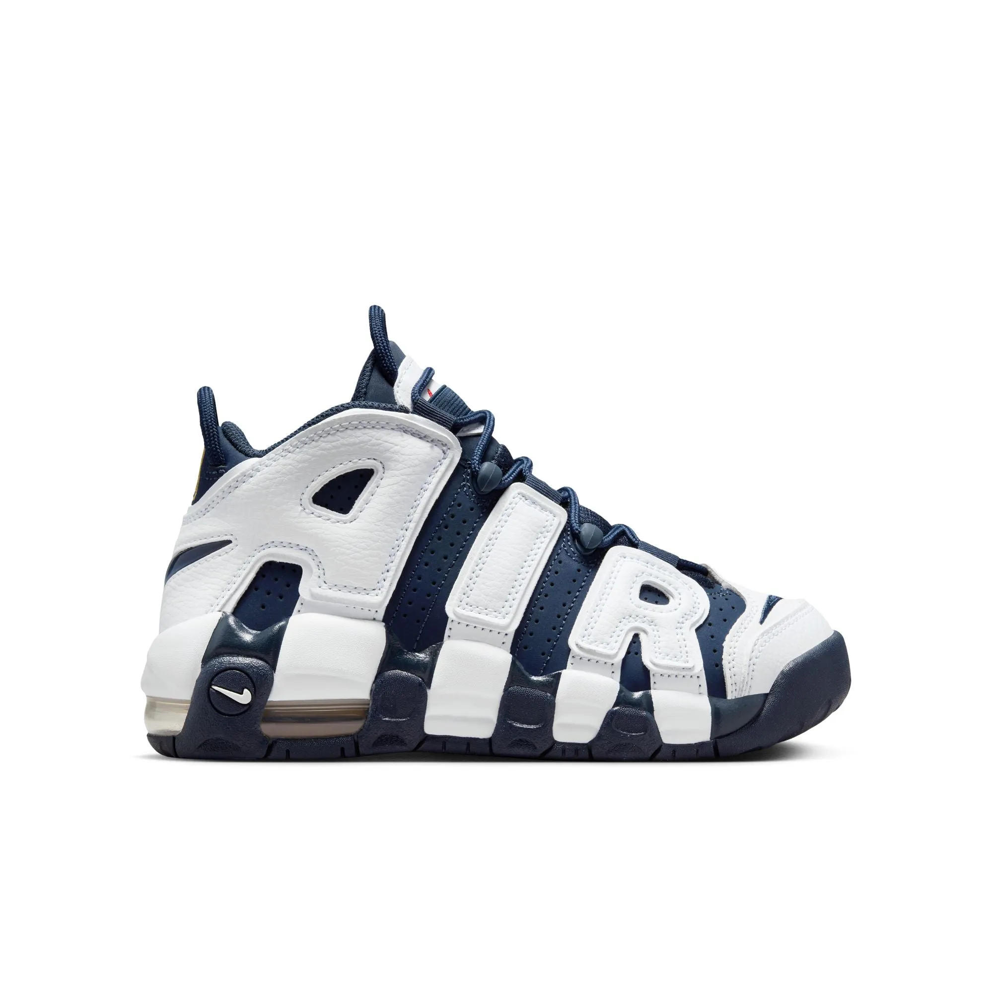 Nike - Boy - GS Air More Uptempo - White/Midnight Navy/Metallic Gold